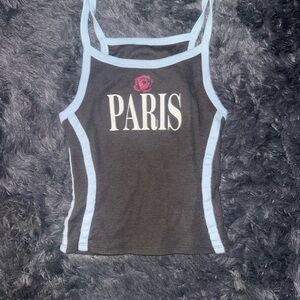 Urban Outfitters Black Camisole with Blue Accents Paris